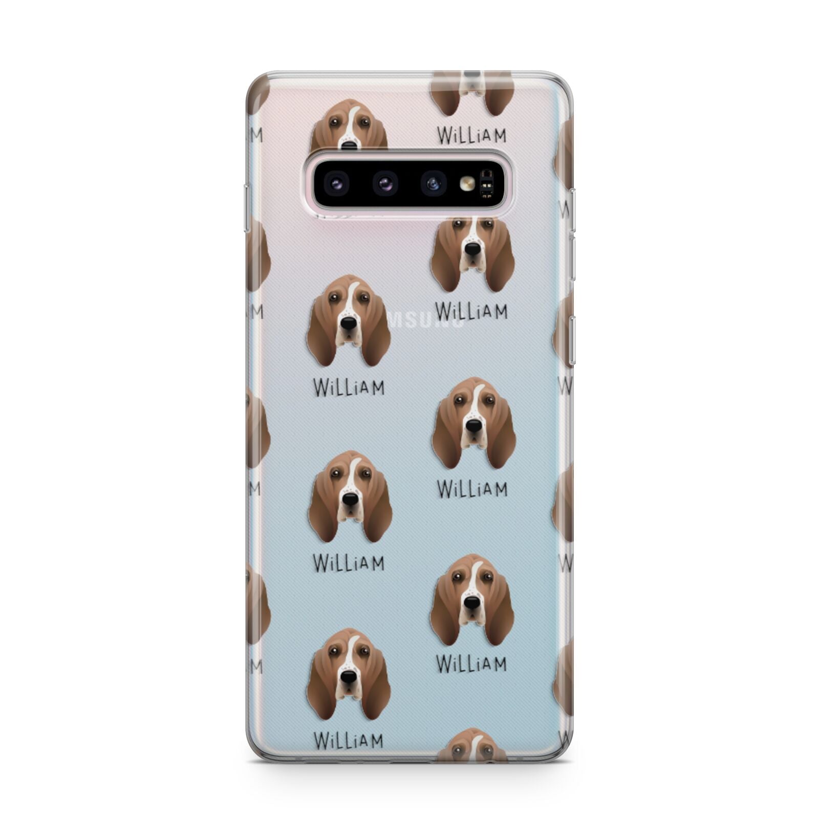Basset Hound Icon with Name Samsung Galaxy S10 Plus Case