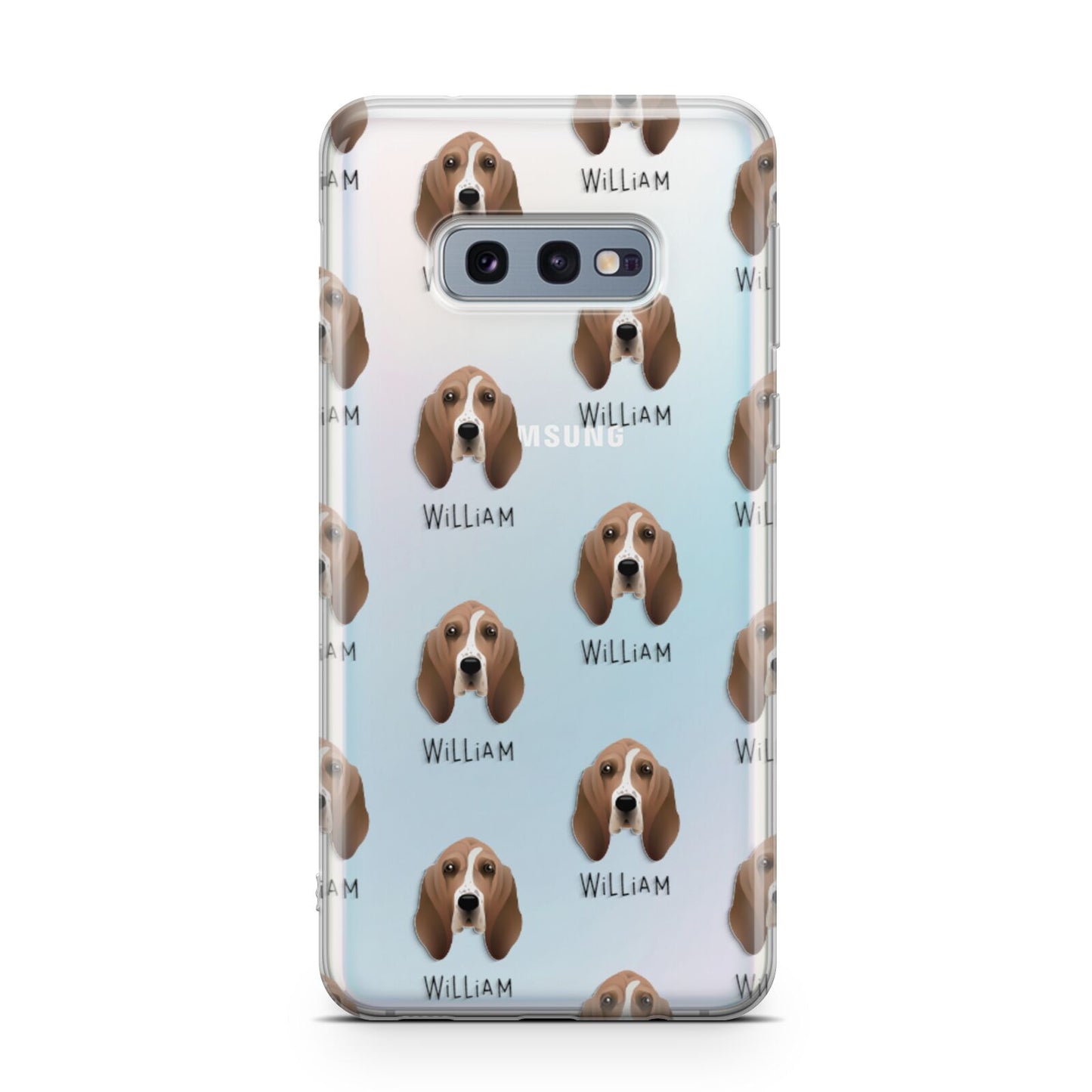 Basset Hound Icon with Name Samsung Galaxy S10E Case