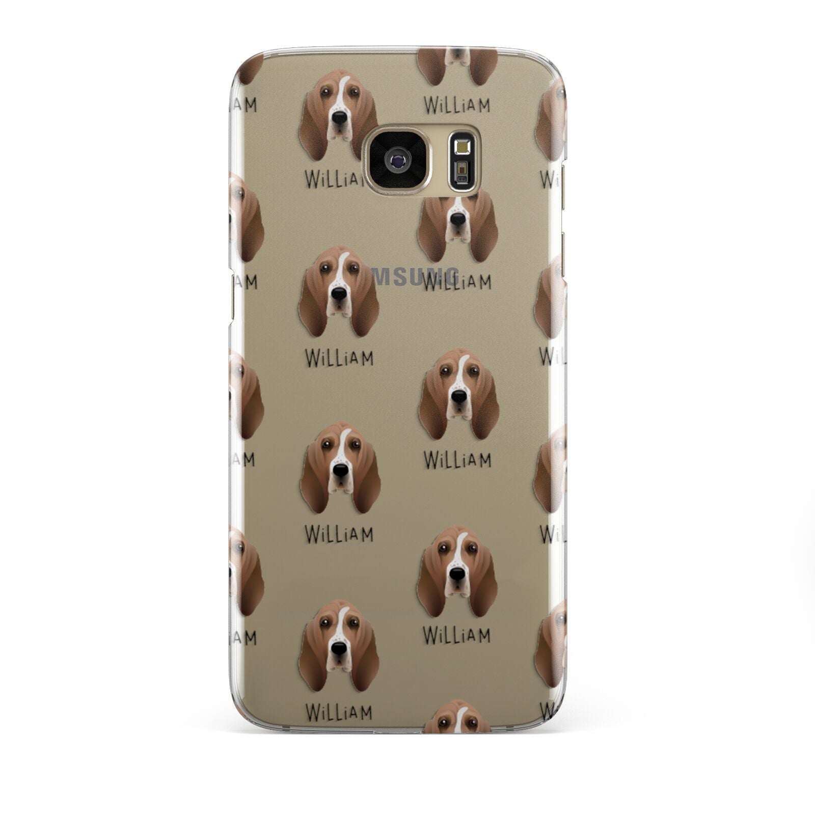 Basset Hound Icon with Name Samsung Galaxy S7 Edge Case