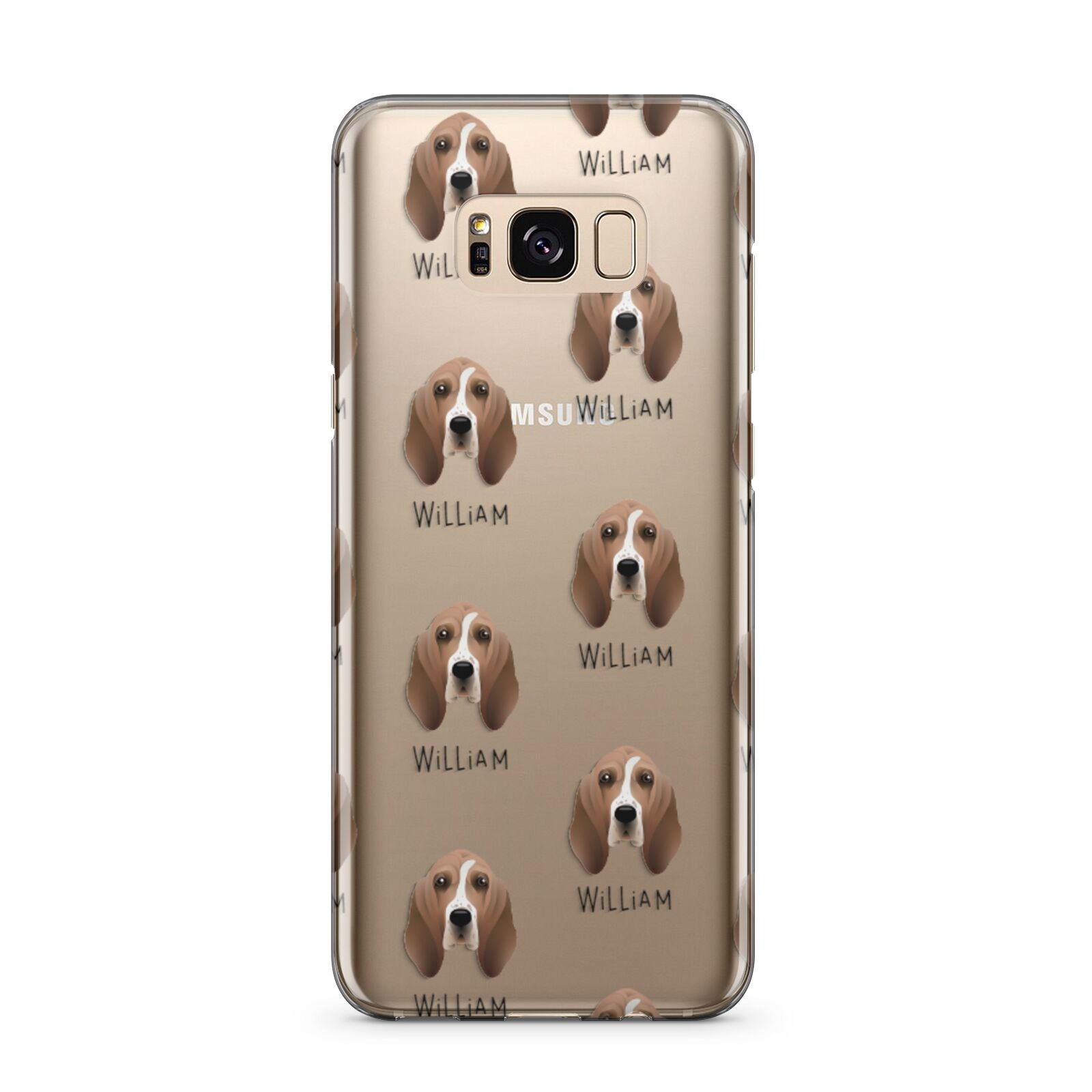 Basset Hound Icon with Name Samsung Galaxy S8 Plus Case