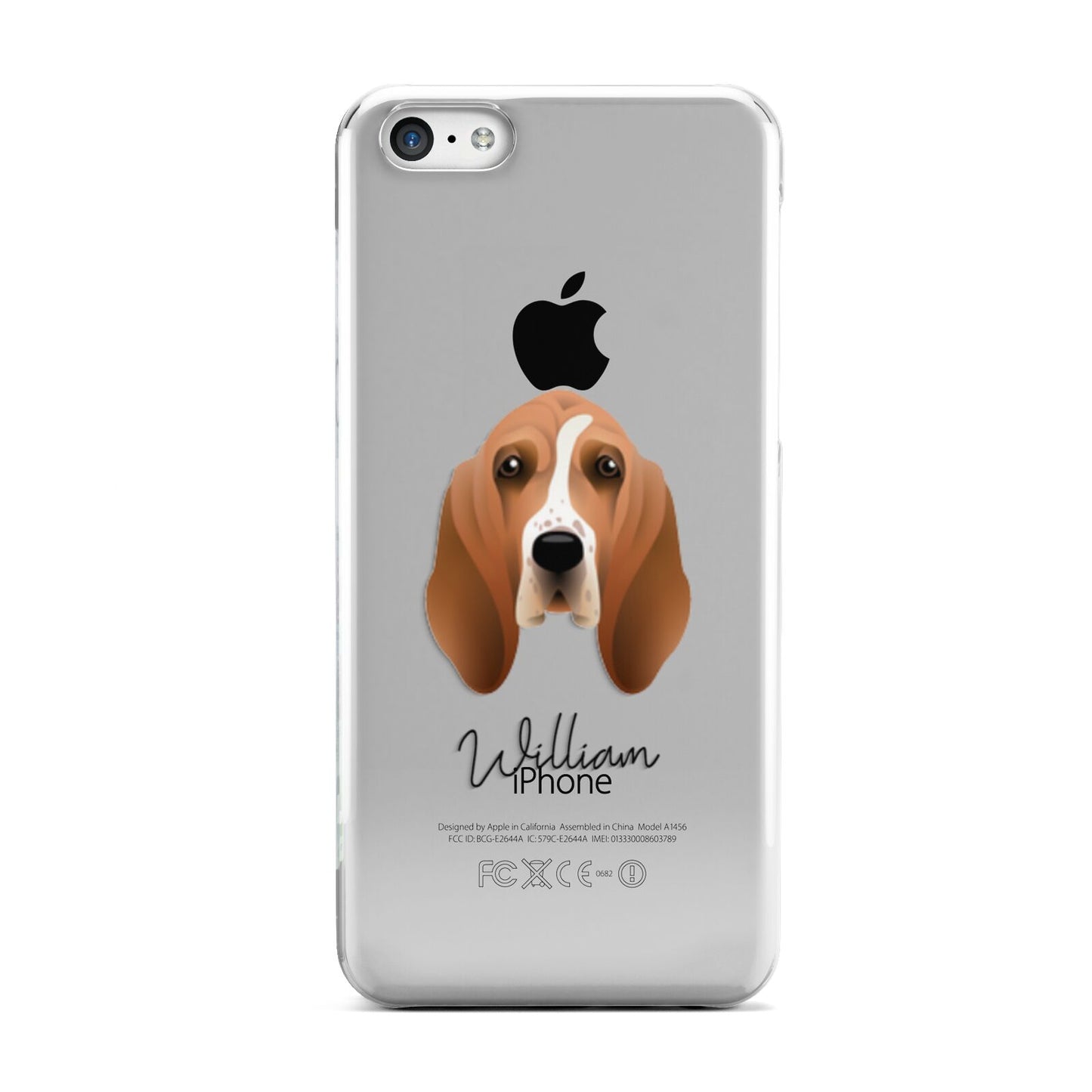 Basset Hound Personalised Apple iPhone 5c Case