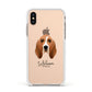 Basset Hound Personalised Apple iPhone Xs Impact Case White Edge on Gold Phone