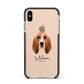 Basset Hound Personalised Apple iPhone Xs Max Impact Case Black Edge on Gold Phone