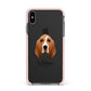 Basset Hound Personalised Apple iPhone Xs Max Impact Case Pink Edge on Black Phone