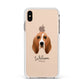 Basset Hound Personalised Apple iPhone Xs Max Impact Case White Edge on Gold Phone