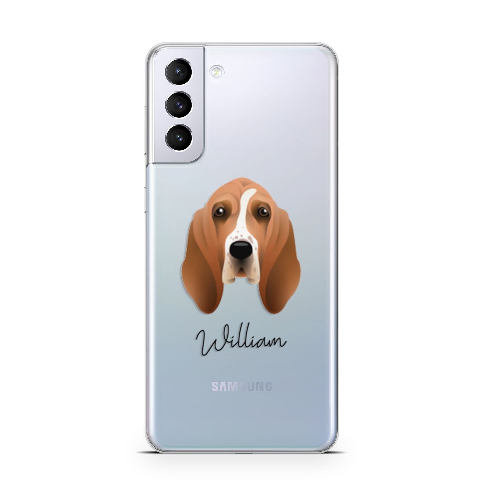 Basset Hound Personalised Samsung S21 Plus Phone Case