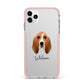 Basset Hound Personalised iPhone 11 Pro Max Impact Pink Edge Case