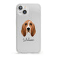 Basset Hound Personalised iPhone 13 Clear Bumper Case