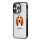 Basset Hound Personalised iPhone 13 Pro Black Impact Case Side Angle on Silver phone