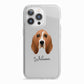 Basset Hound Personalised iPhone 13 Pro TPU Impact Case with White Edges