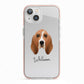 Basset Hound Personalised iPhone 13 TPU Impact Case with Pink Edges