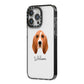 Basset Hound Personalised iPhone 14 Pro Max Black Impact Case Side Angle on Silver phone