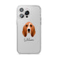 Basset Hound Personalised iPhone 14 Pro Max Clear Tough Case Silver