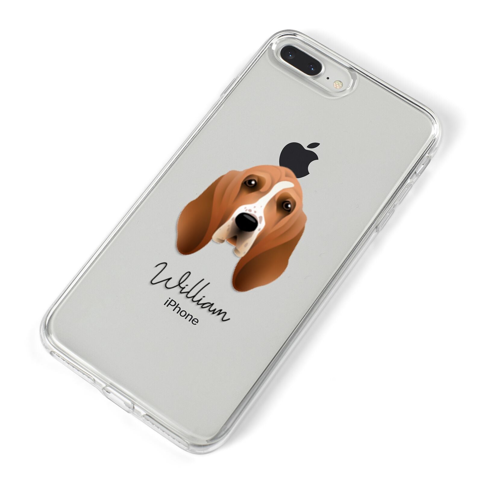 Basset Hound Personalised iPhone 8 Plus Bumper Case on Silver iPhone Alternative Image