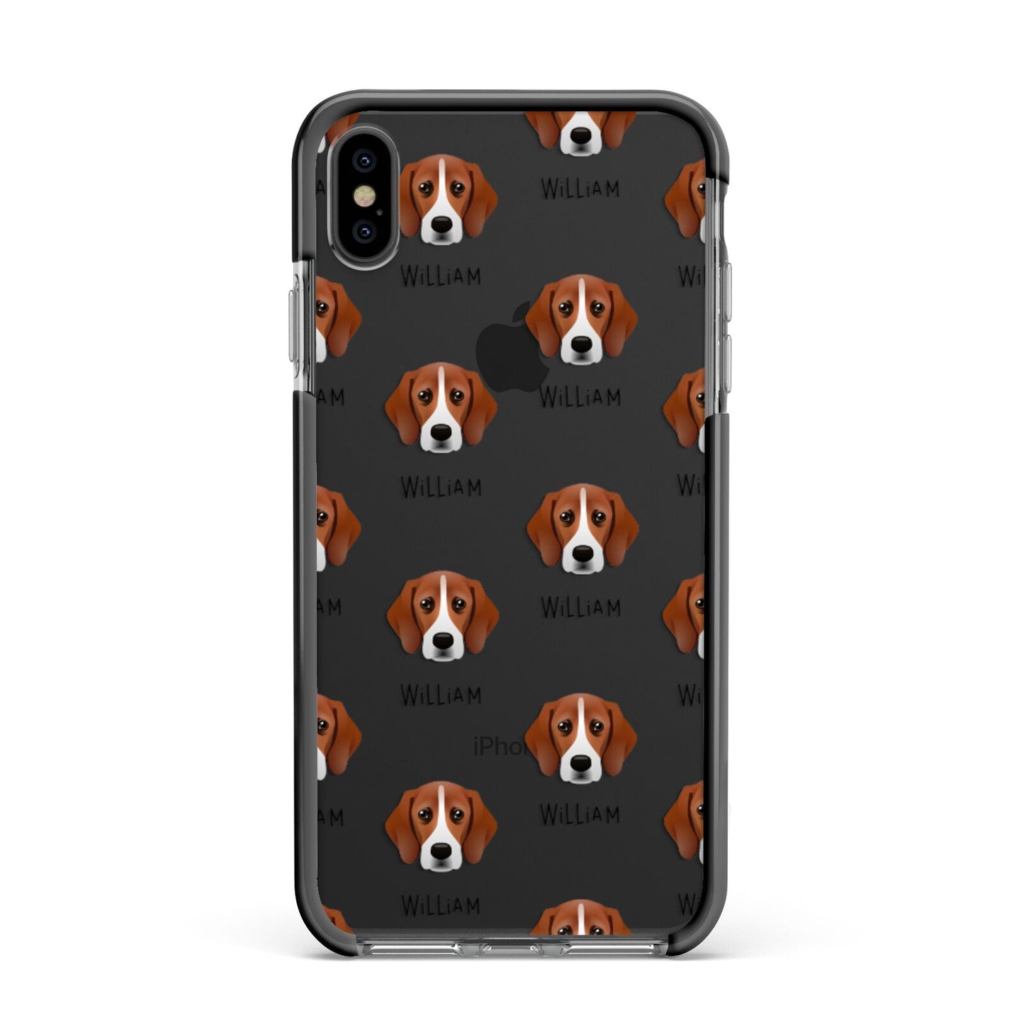 Bassugg Icon with Name Apple iPhone Xs Max Impact Case Black Edge on Black Phone