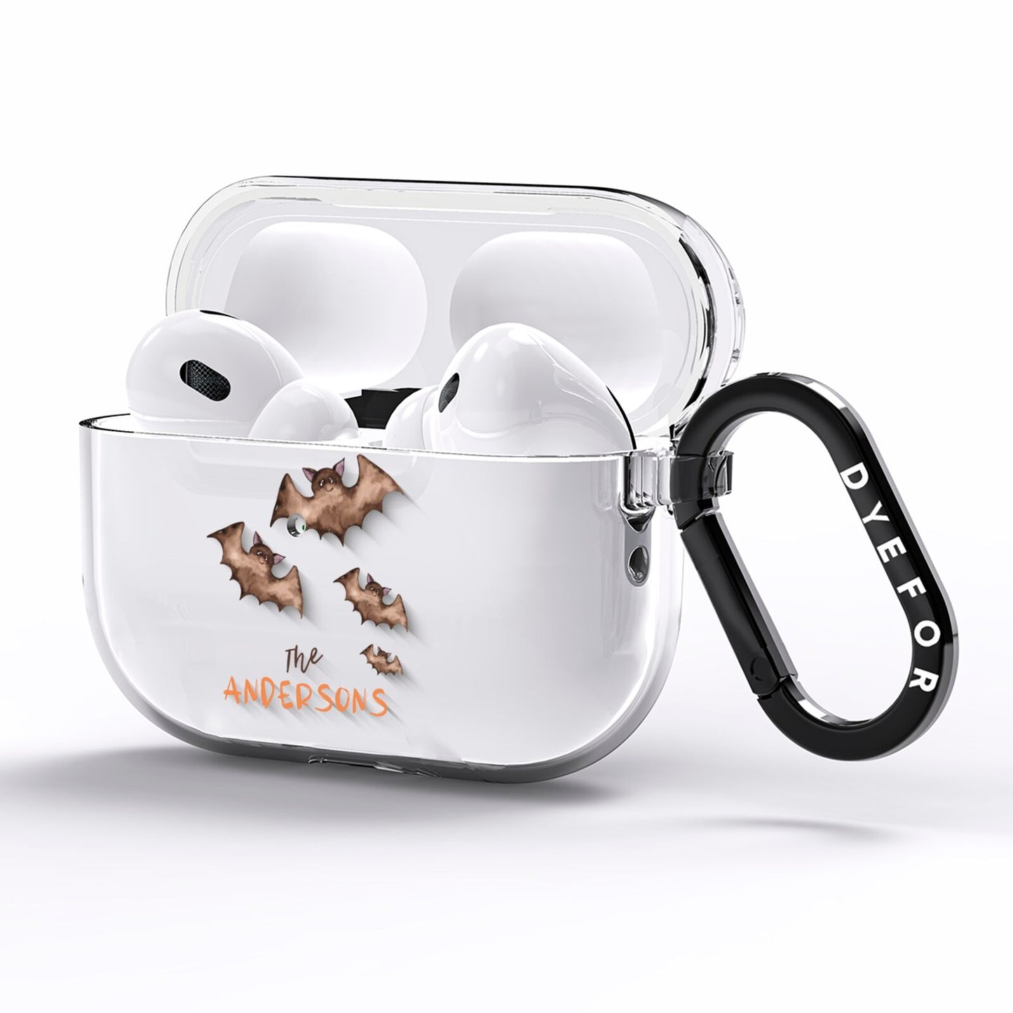 Bat Family Personalised AirPods Pro Clear Case Side Image