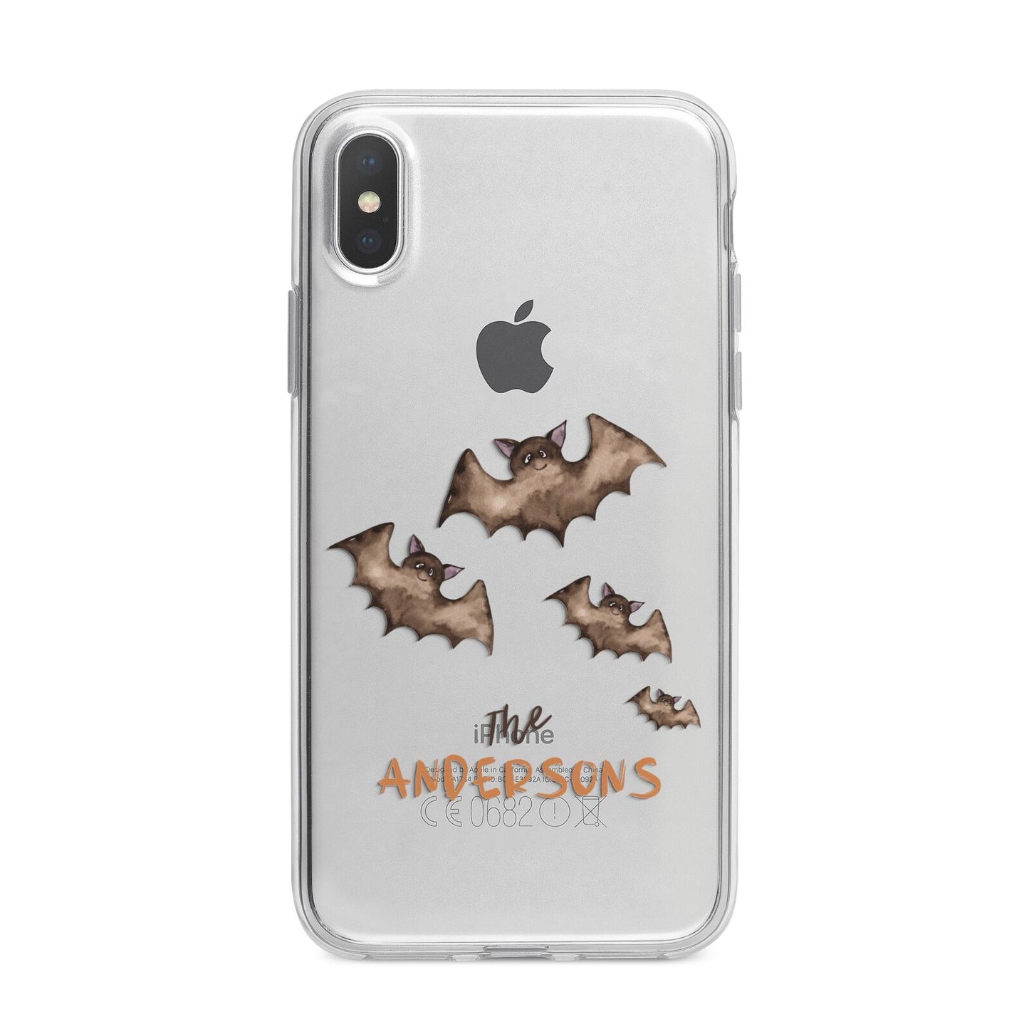 Bat Family Personalised iPhone X Bumper Case on Silver iPhone Alternative Image 1