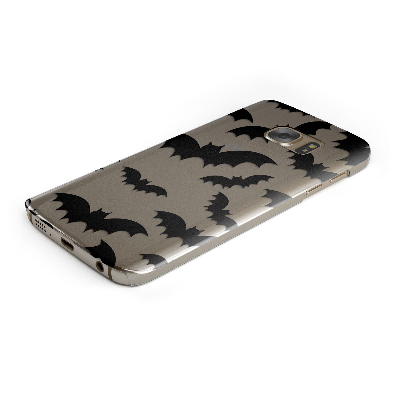 Bat Halloween Print Protective Samsung Galaxy Case Angled Image