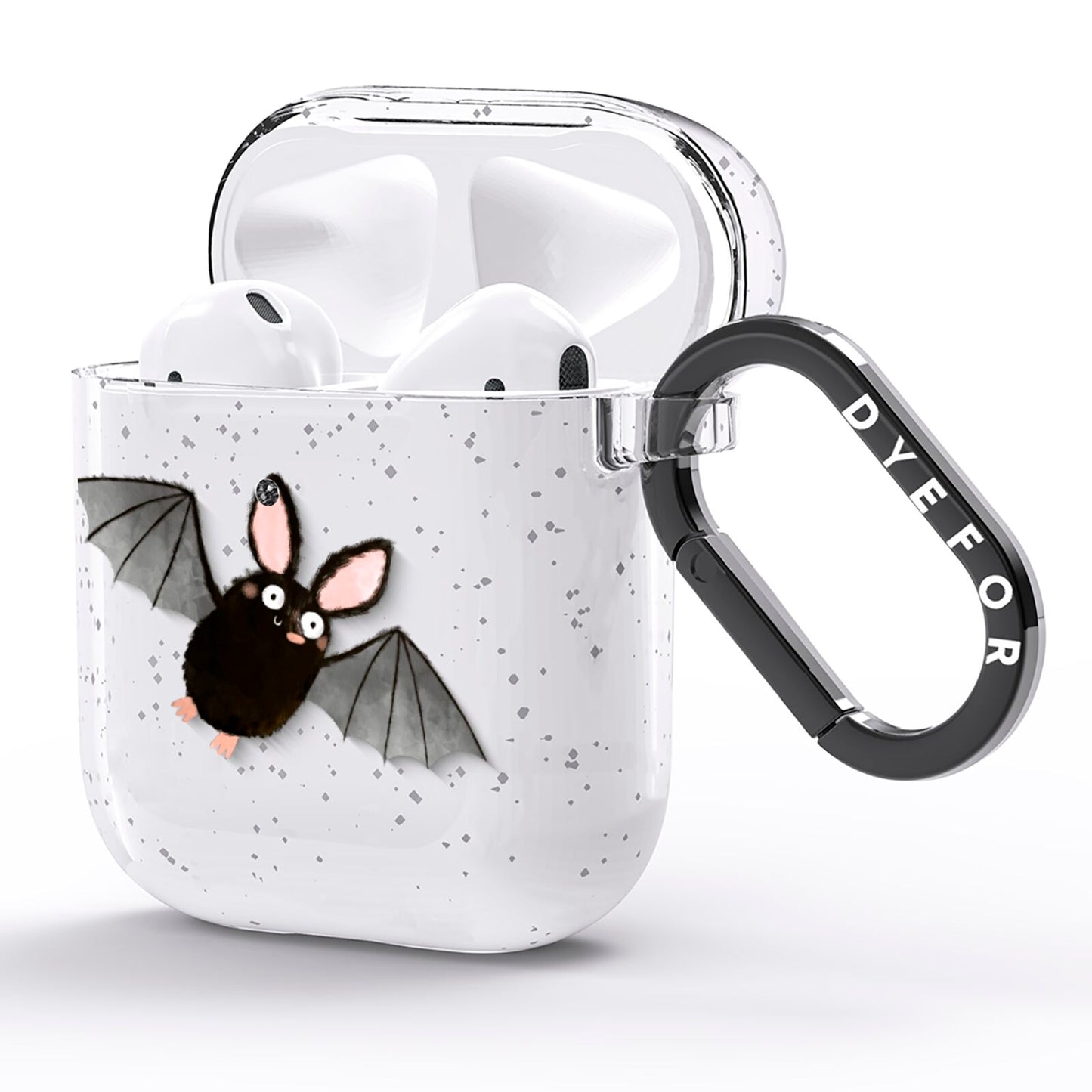 Bat Illustration AirPods Glitter Case Side Image