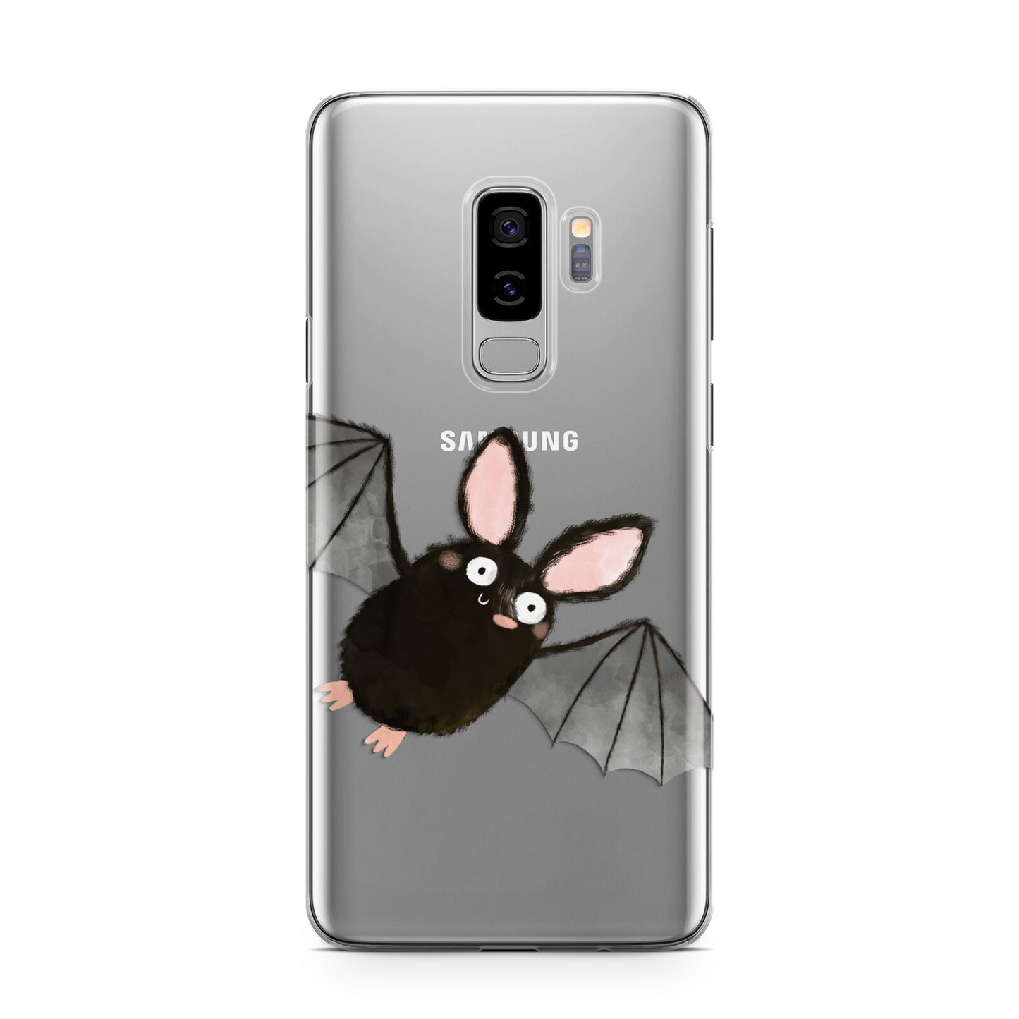 Bat Illustration Samsung Galaxy S9 Plus Case on Silver phone