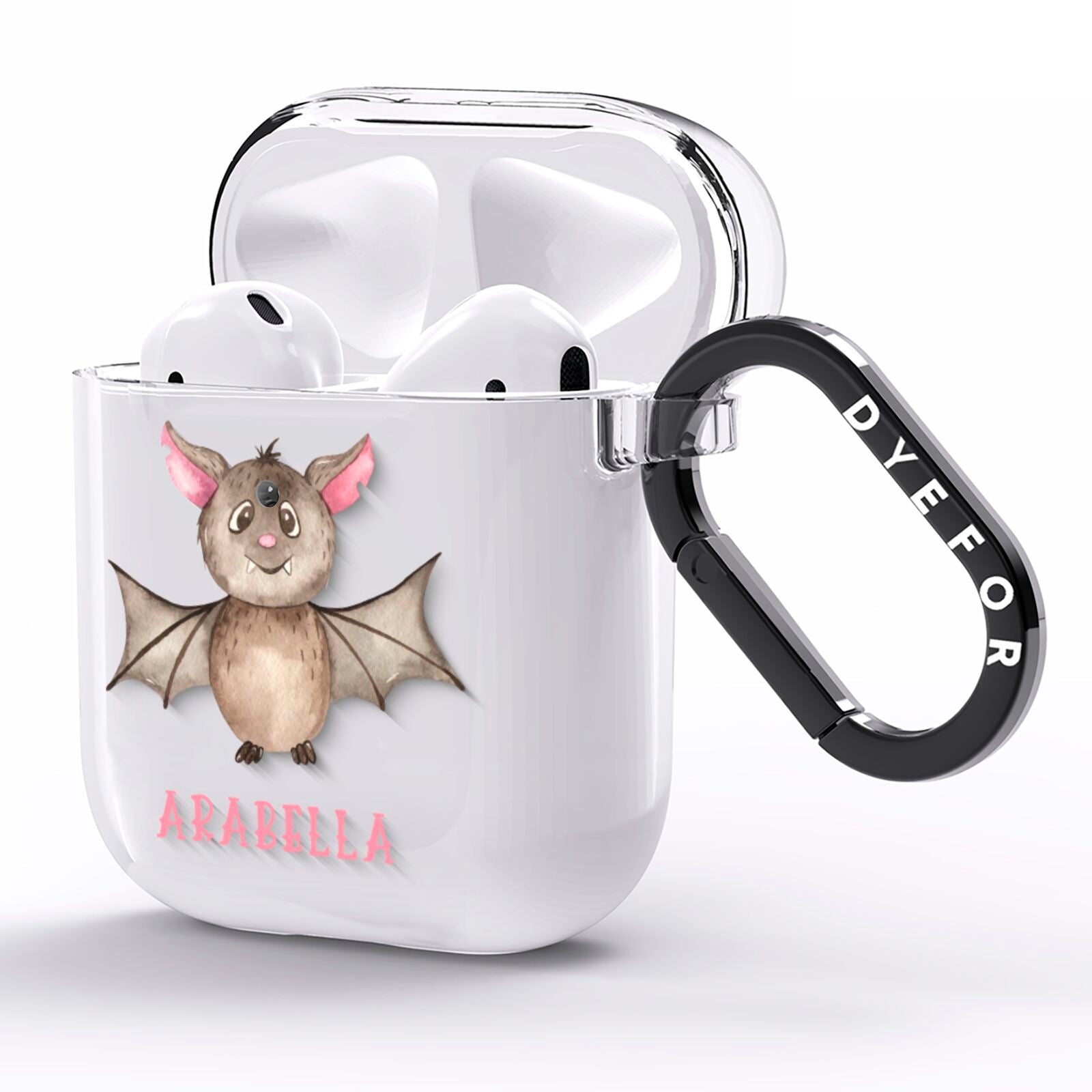 Bat Personalised AirPods Clear Case Side Image