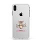 Bat Personalised Apple iPhone Xs Max Impact Case White Edge on Silver Phone