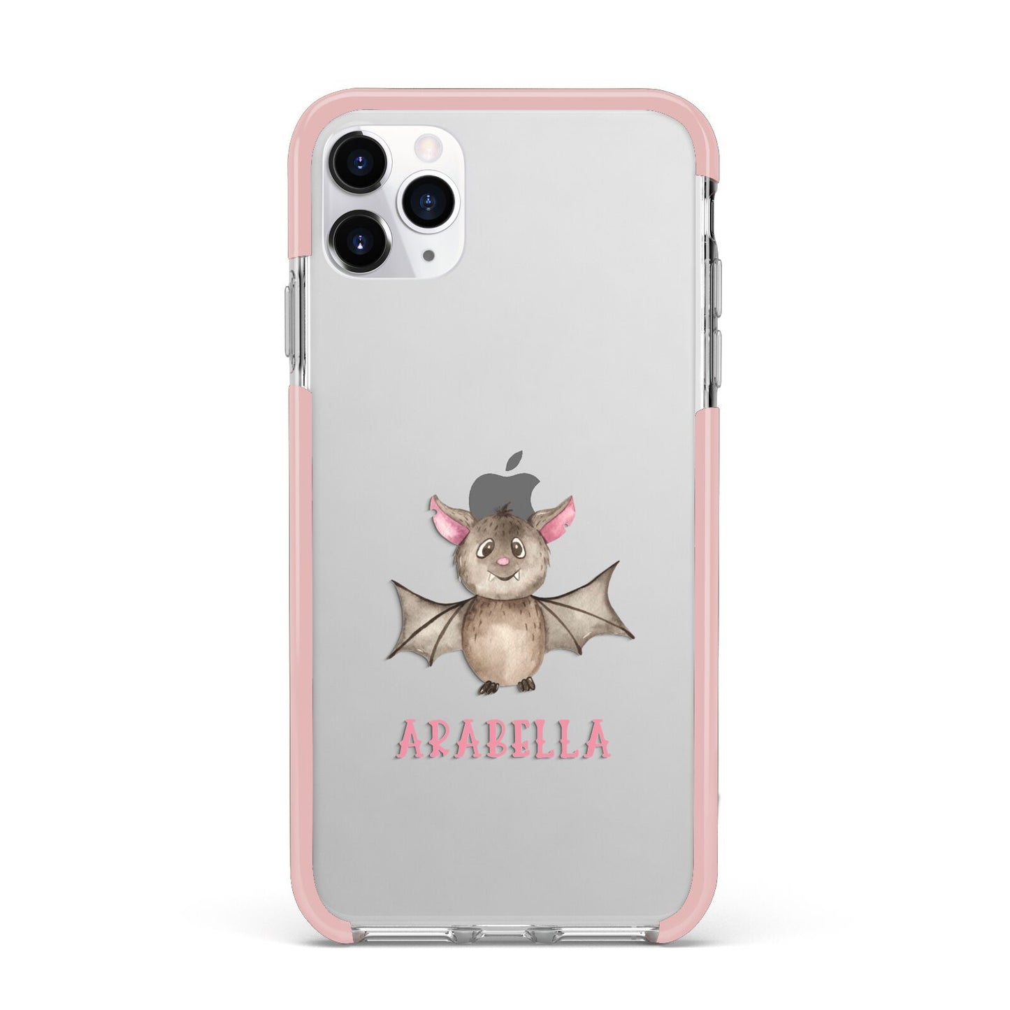 Bat Personalised iPhone 11 Pro Max Impact Pink Edge Case