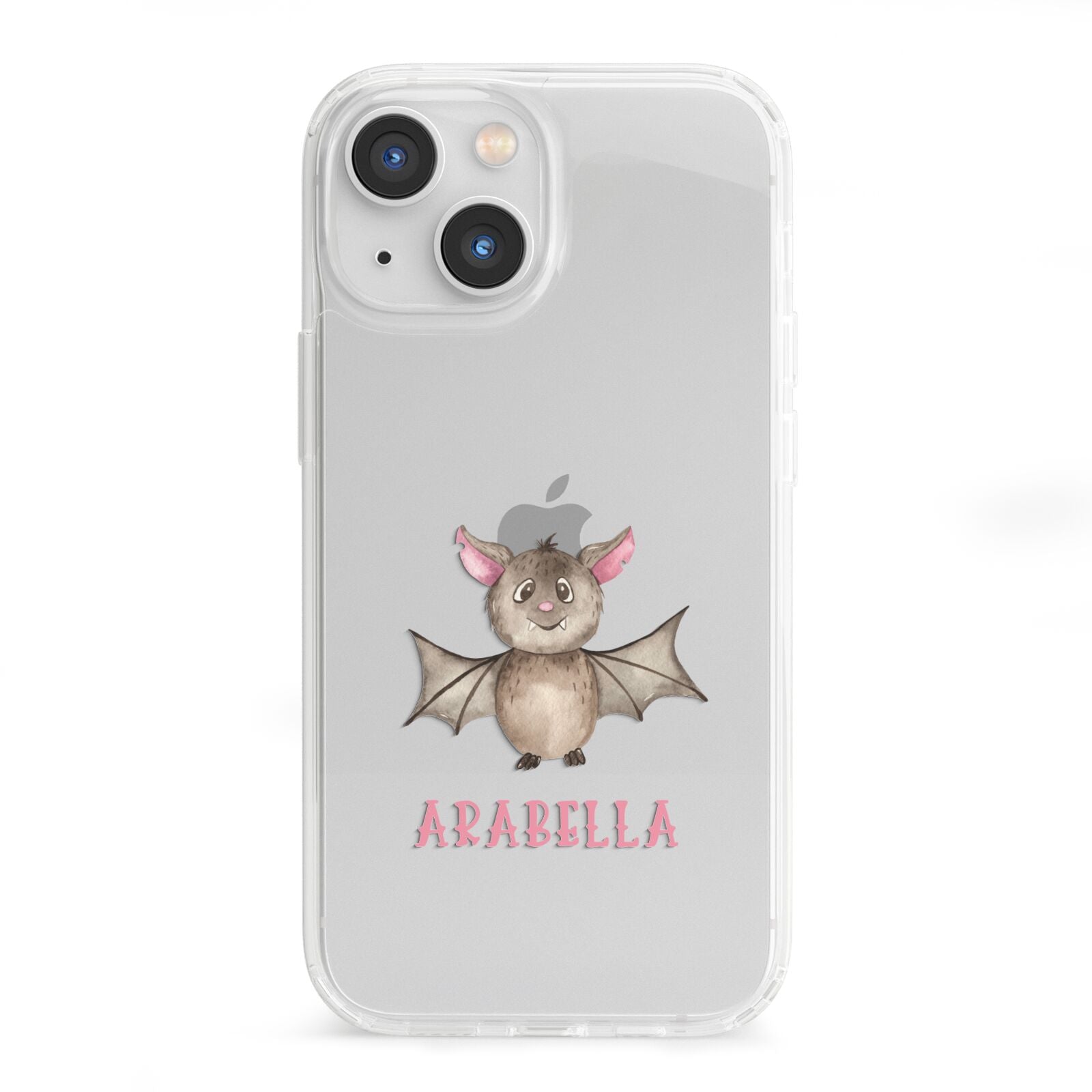 Bat Personalised iPhone 13 Mini Clear Bumper Case