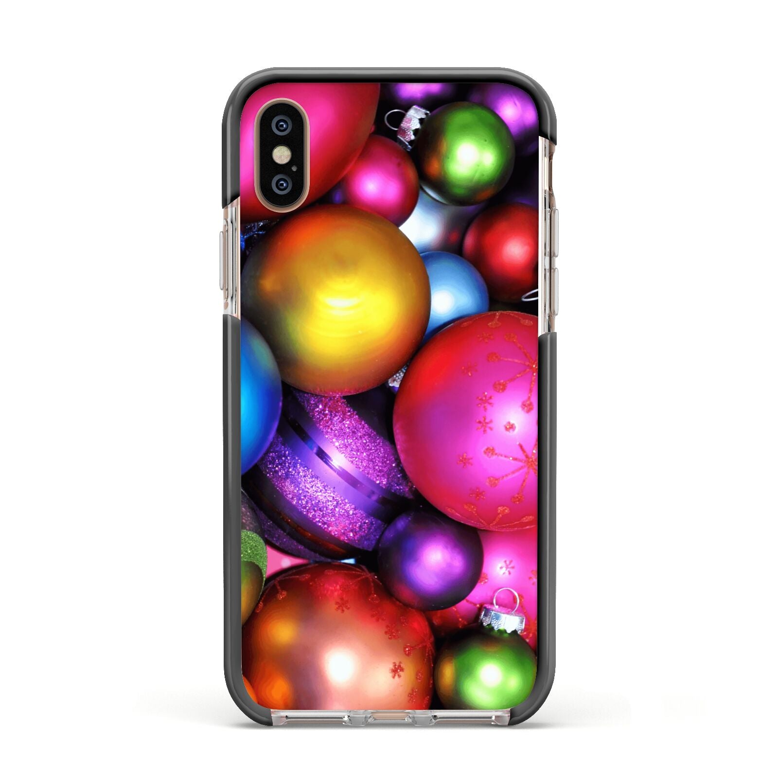 Bauble Apple iPhone Xs Impact Case Black Edge on Gold Phone