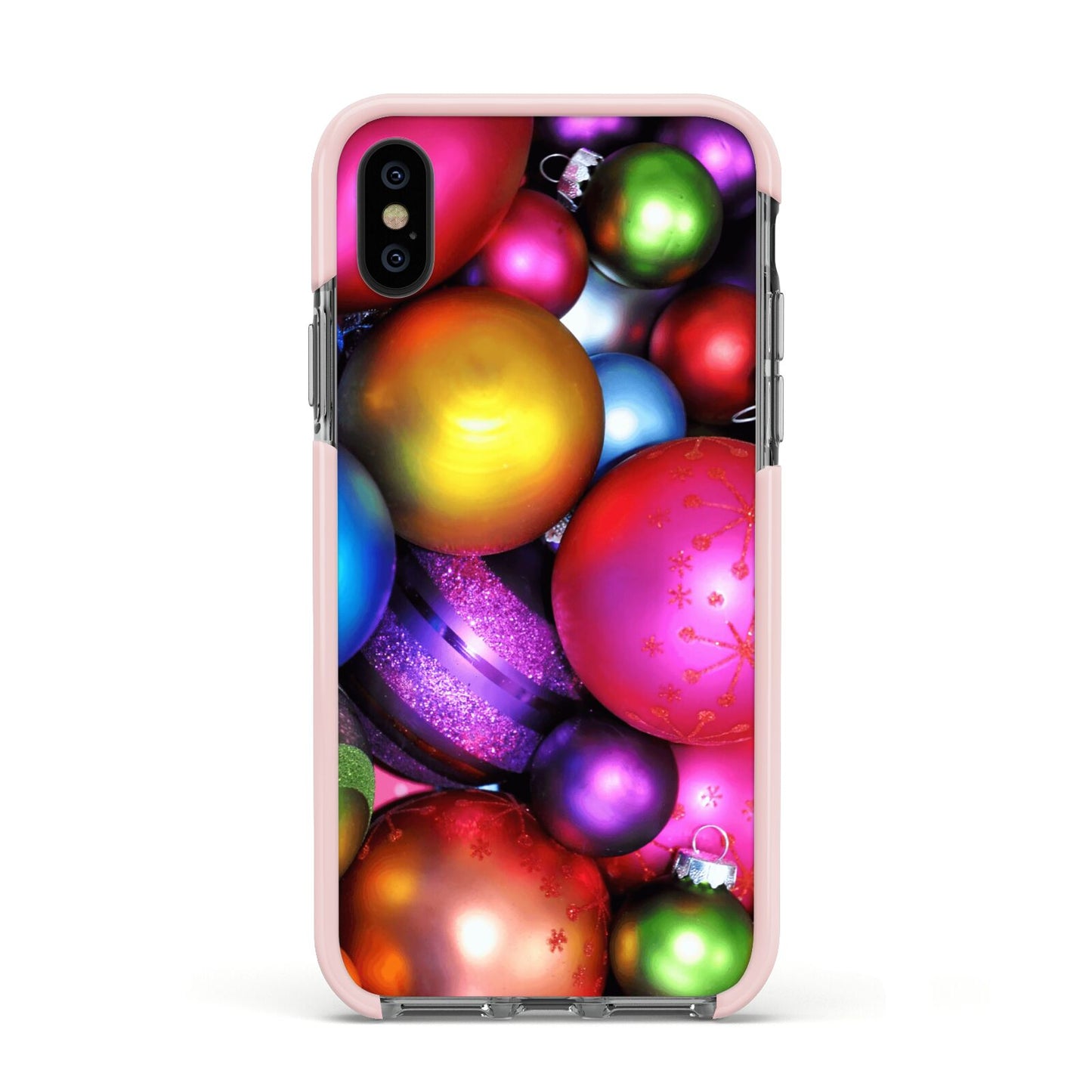 Bauble Apple iPhone Xs Impact Case Pink Edge on Black Phone