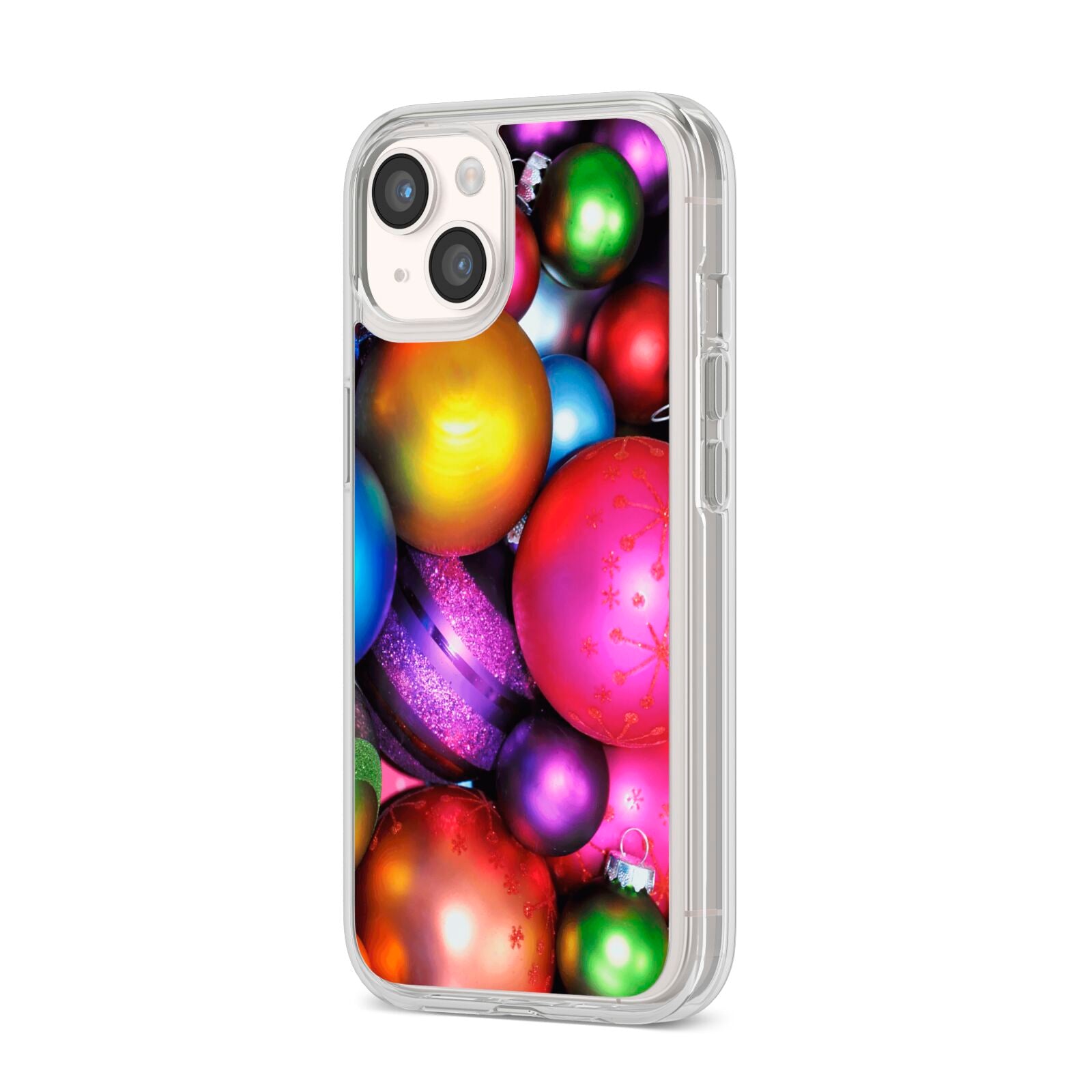 Bauble iPhone 14 Clear Tough Case Starlight Angled Image