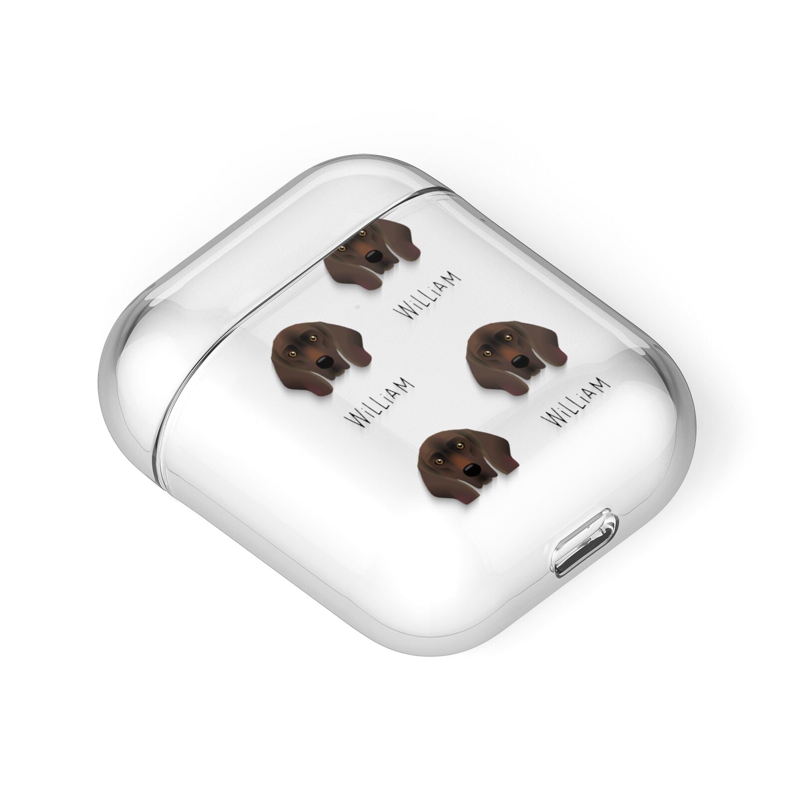 Bavarian Mountain Hound Icon with Name AirPods Case Laid Flat