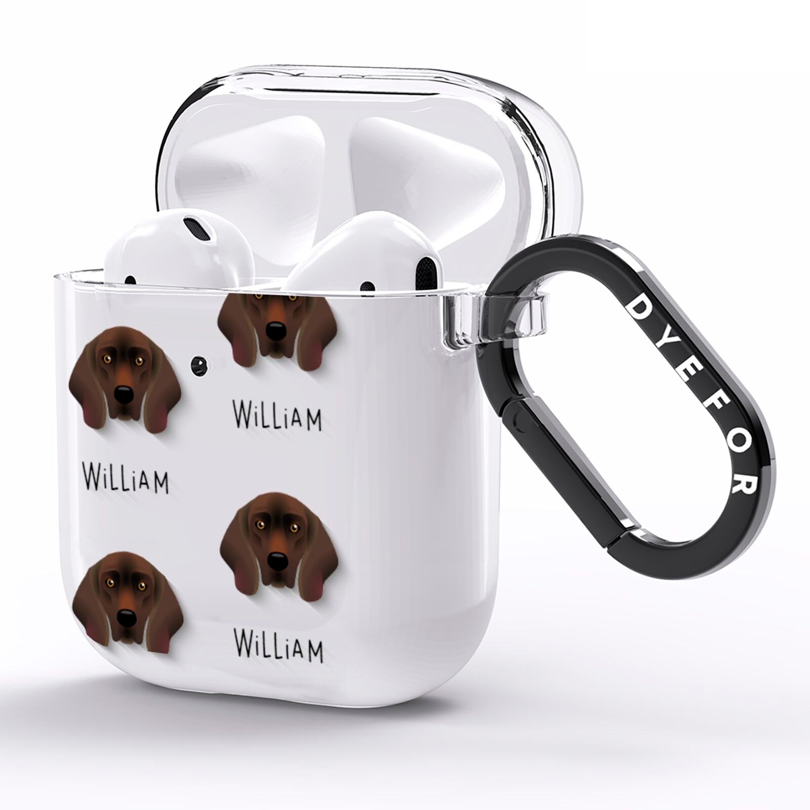 Bavarian Mountain Hound Icon with Name AirPods Clear Case Side Image