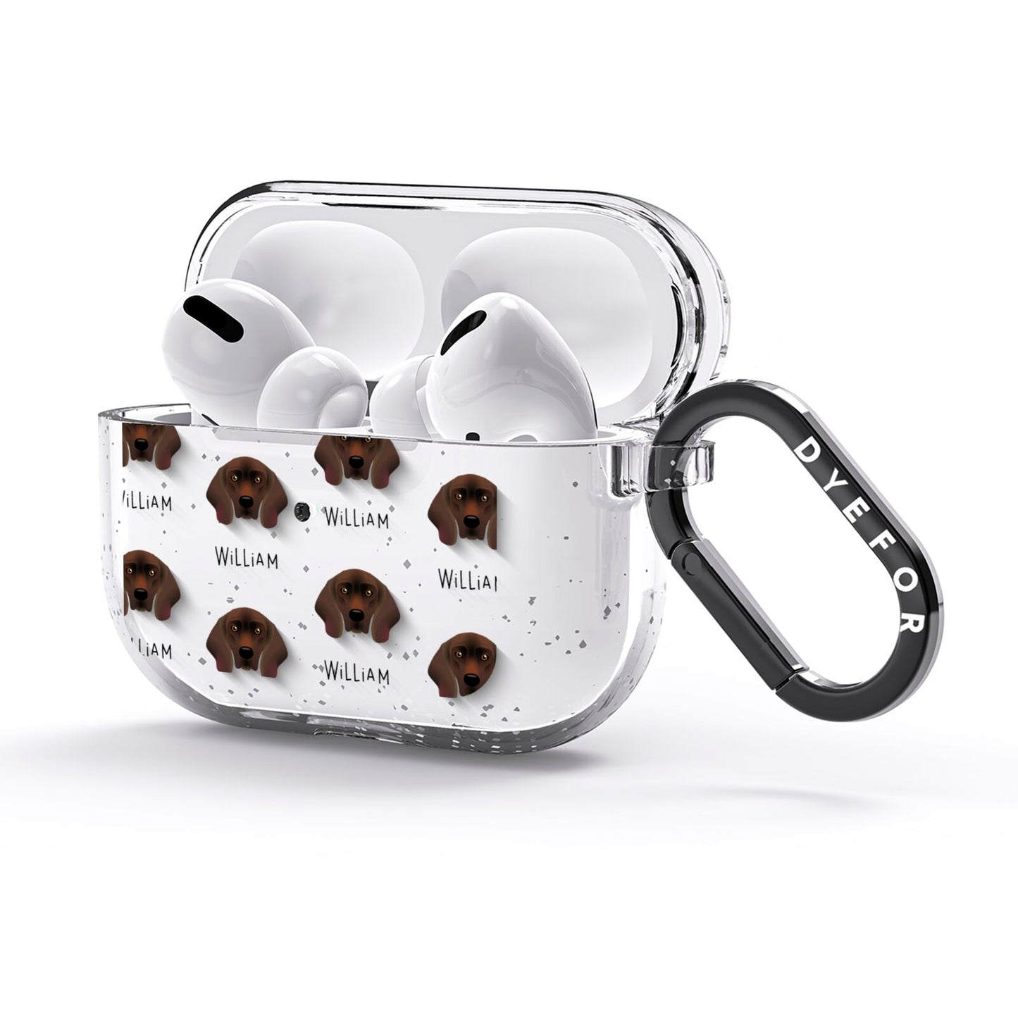Bavarian Mountain Hound Icon with Name AirPods Glitter Case 3rd Gen Side Image
