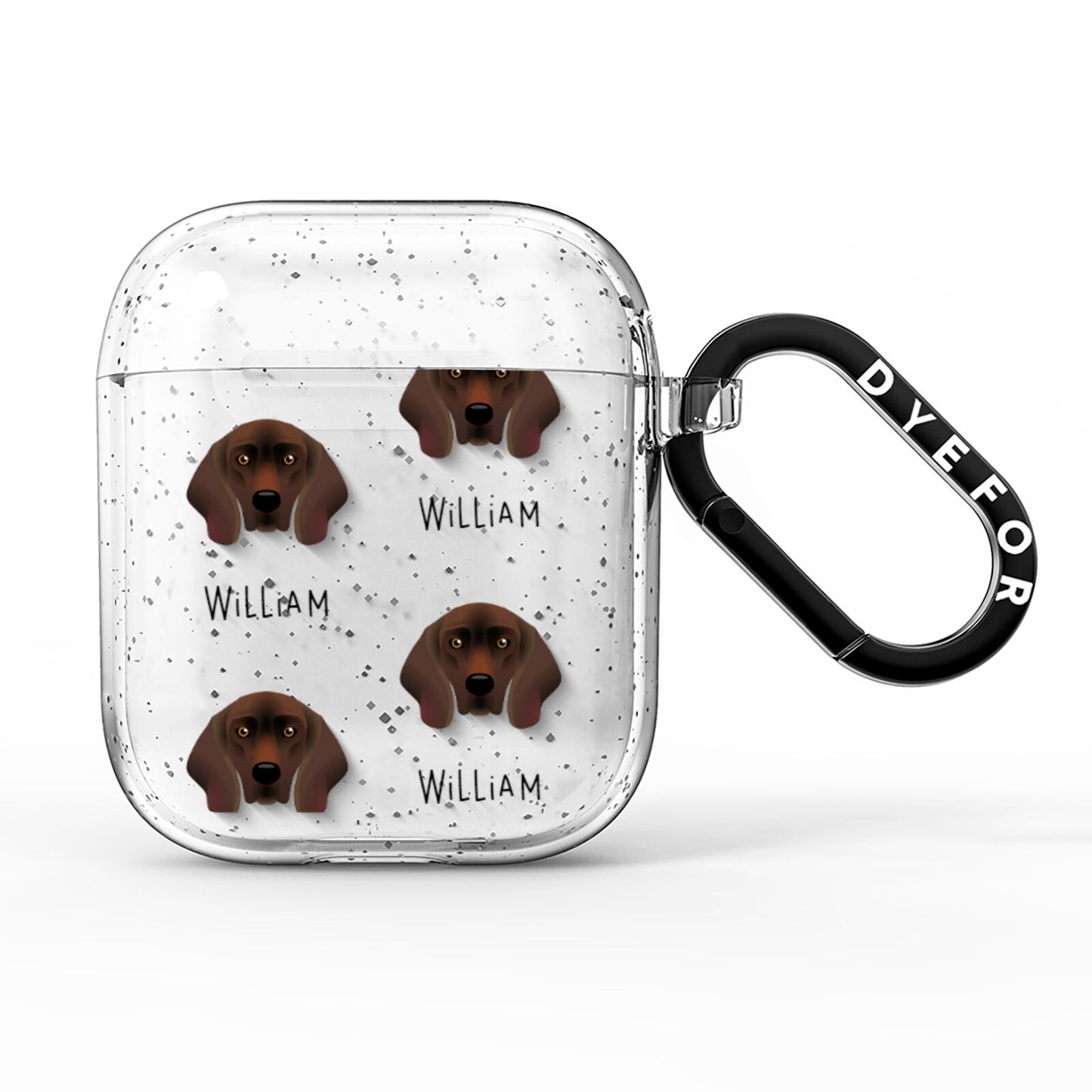 Bavarian Mountain Hound Icon with Name AirPods Glitter Case