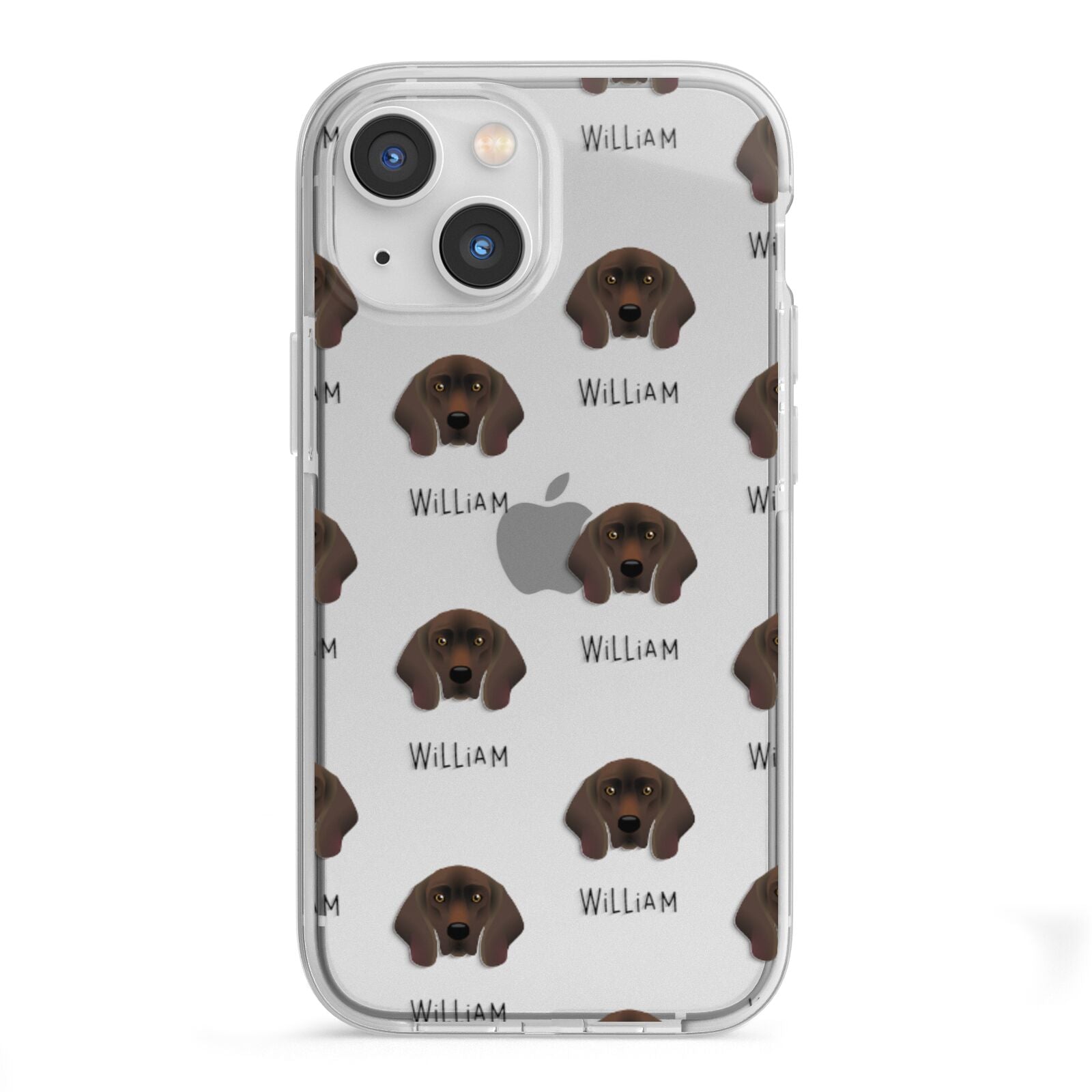 Bavarian Mountain Hound Icon with Name iPhone 13 Mini TPU Impact Case with White Edges