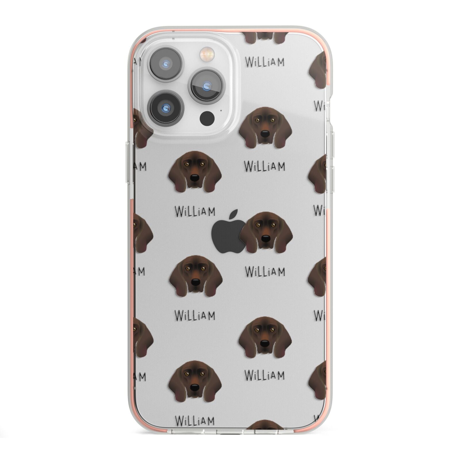 Bavarian Mountain Hound Icon with Name iPhone 13 Pro Max TPU Impact Case with Pink Edges