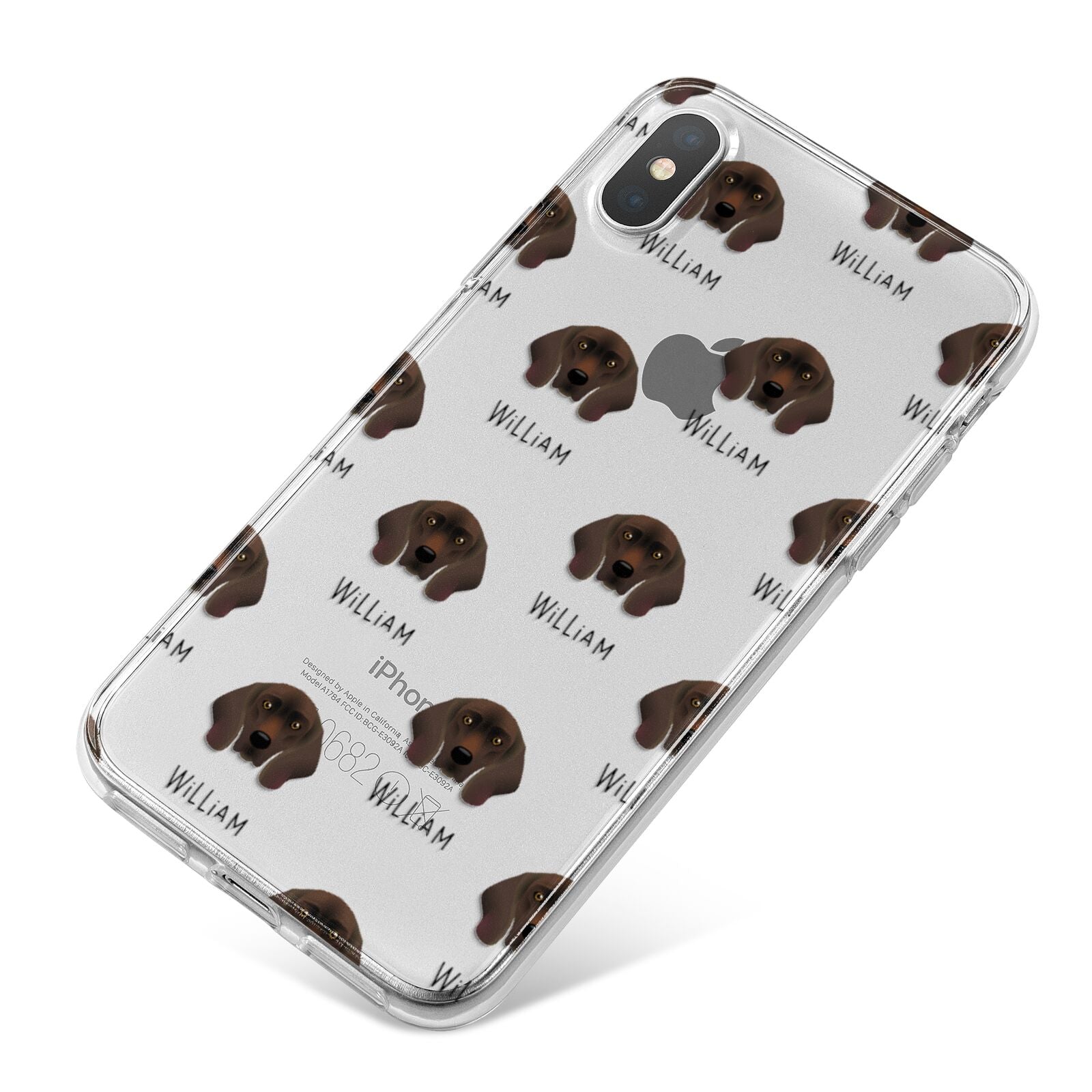 Bavarian Mountain Hound Icon with Name iPhone X Bumper Case on Silver iPhone