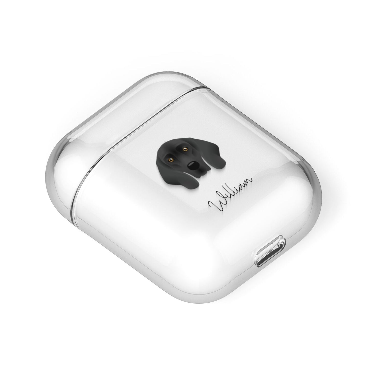 Bavarian Mountain Hound Personalised AirPods Case Laid Flat