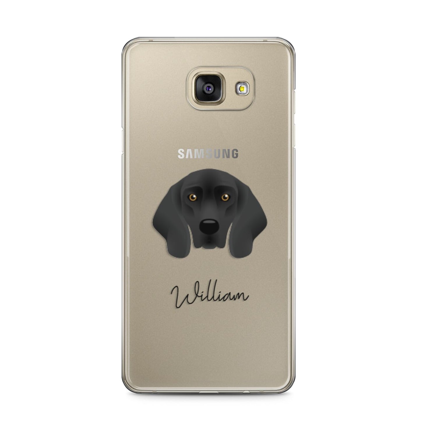 Bavarian Mountain Hound Personalised Samsung Galaxy A5 2016 Case on gold phone