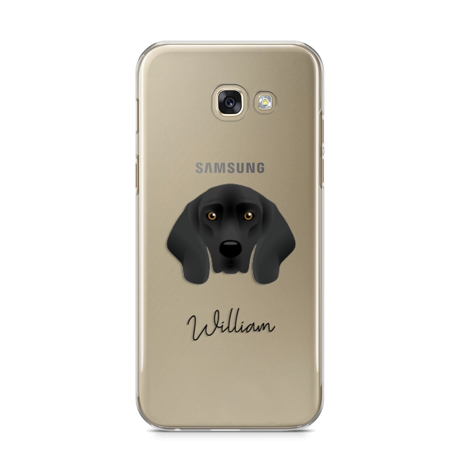 Bavarian Mountain Hound Personalised Samsung Galaxy A5 2017 Case on gold phone