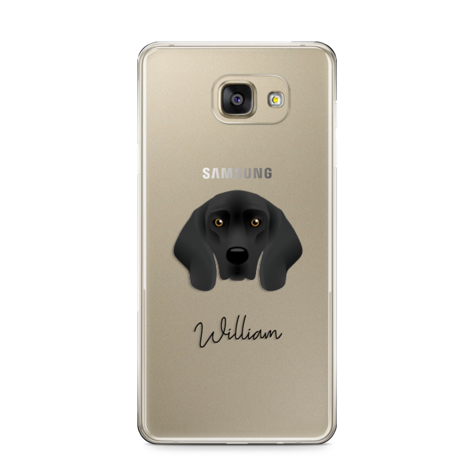 Bavarian Mountain Hound Personalised Samsung Galaxy A9 2016 Case on gold phone