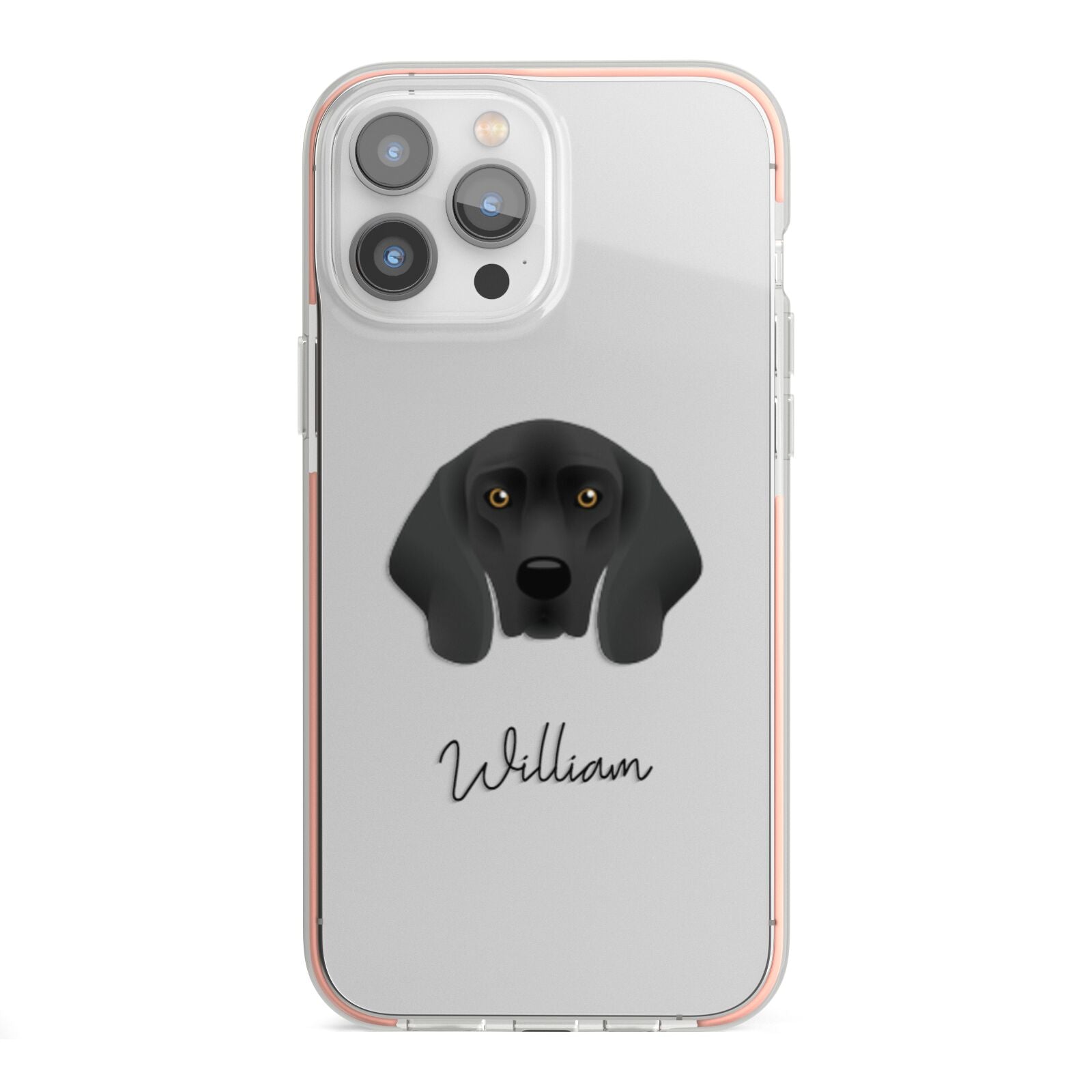 Bavarian Mountain Hound Personalised iPhone 13 Pro Max TPU Impact Case with Pink Edges