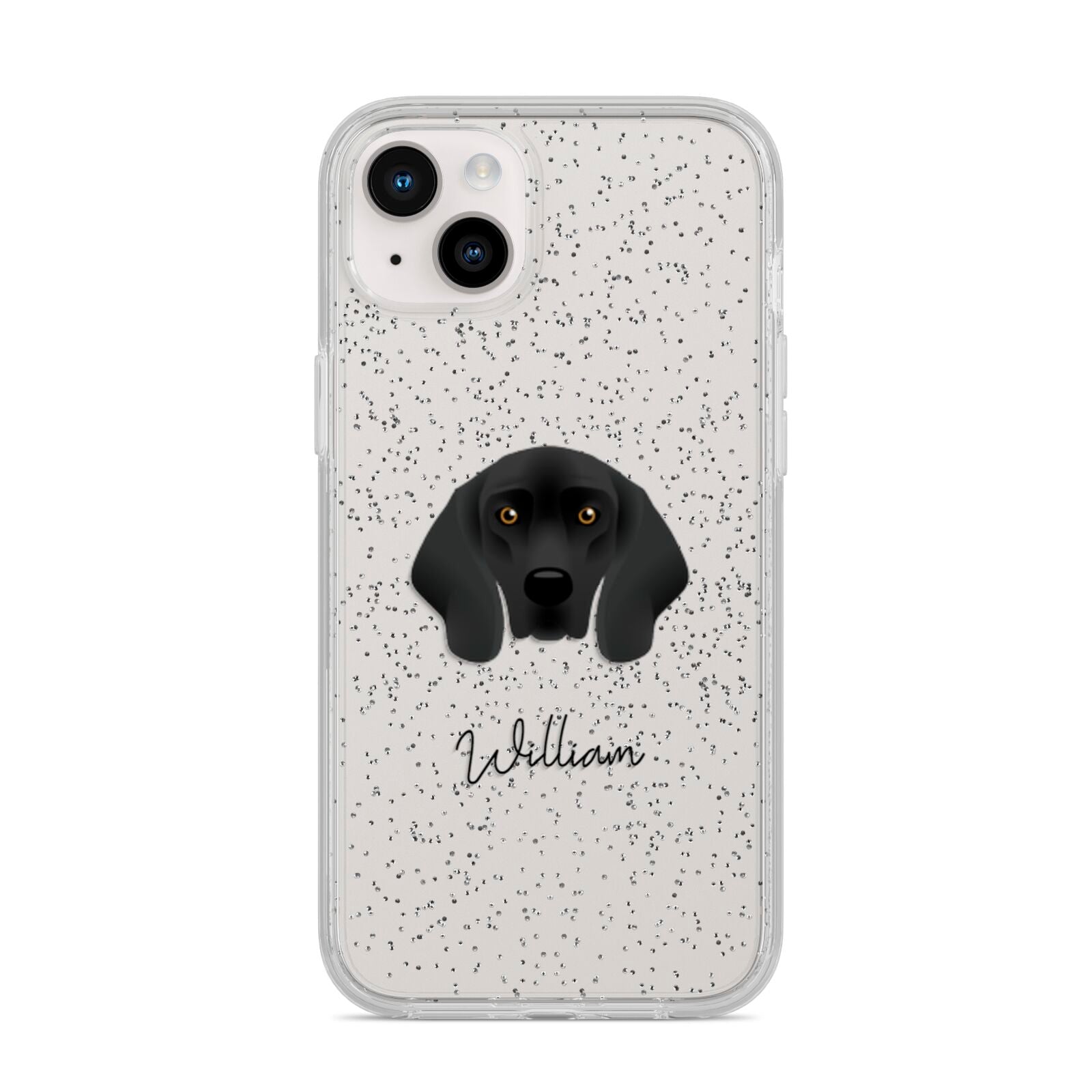 Bavarian Mountain Hound Personalised iPhone 14 Plus Glitter Tough Case Starlight