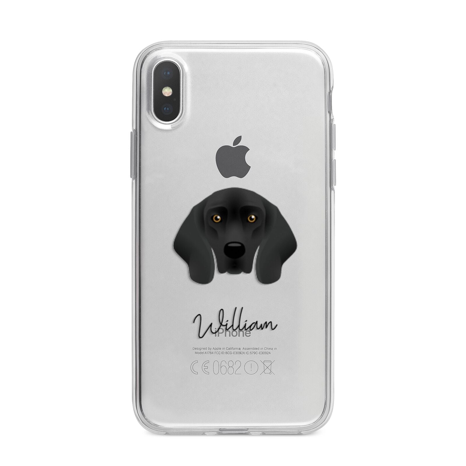 Bavarian Mountain Hound Personalised iPhone X Bumper Case on Silver iPhone Alternative Image 1