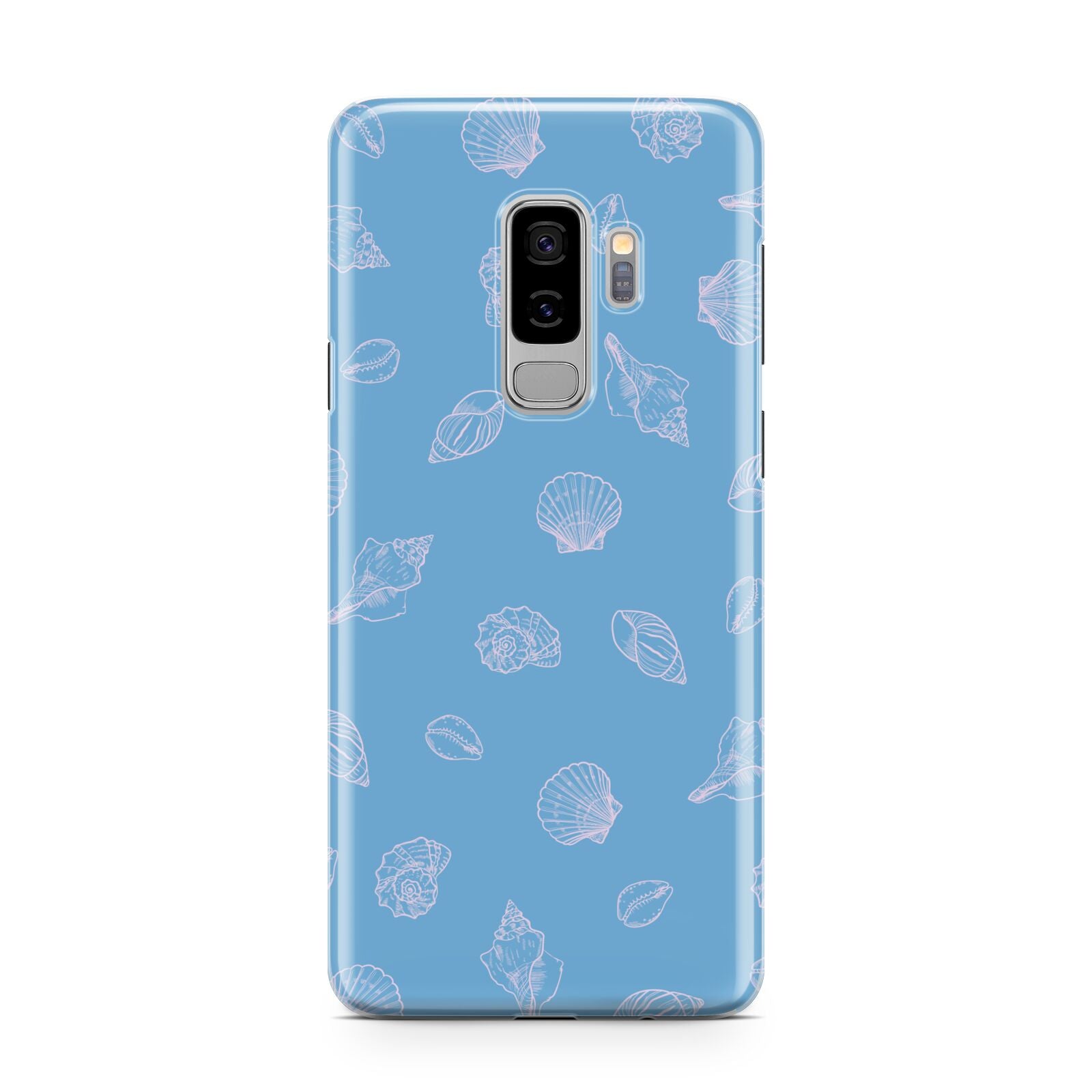 Beach Shell Samsung Galaxy S9 Plus Case on Silver phone