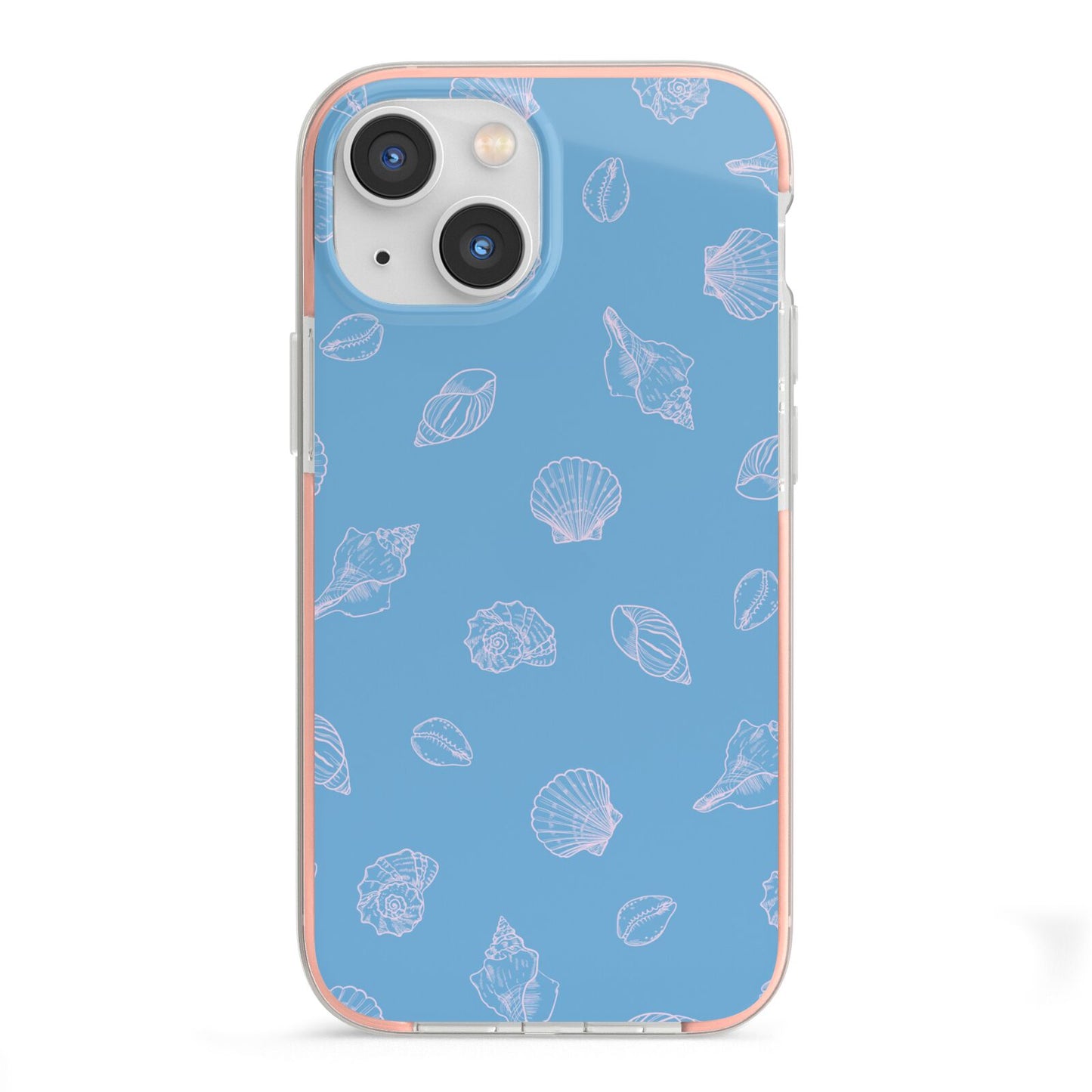 Beach Shell iPhone 13 Mini TPU Impact Case with Pink Edges