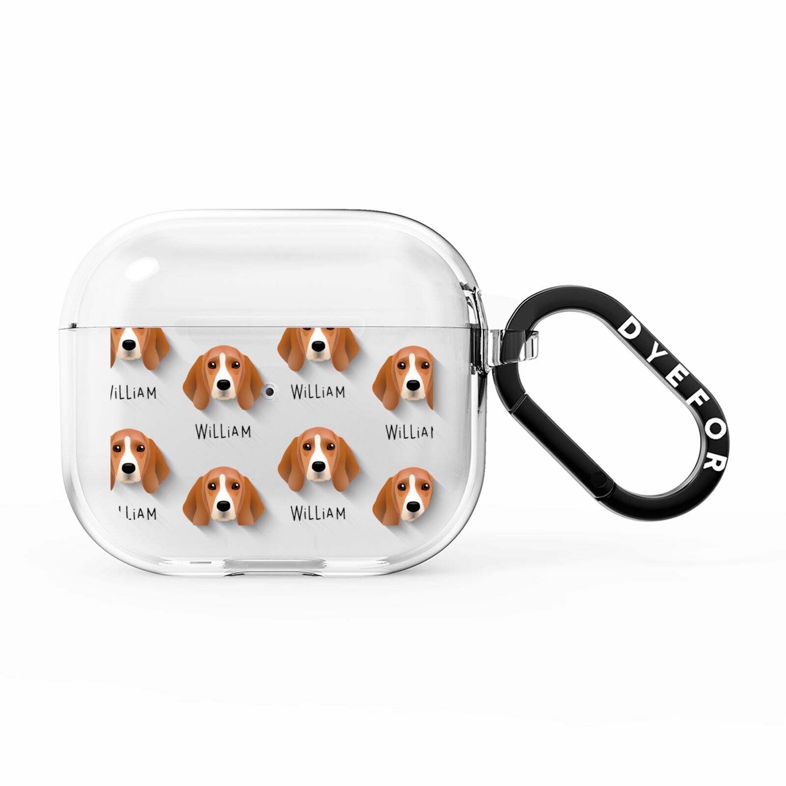 Beagle Icon with Name AirPods Clear Case 3rd Gen