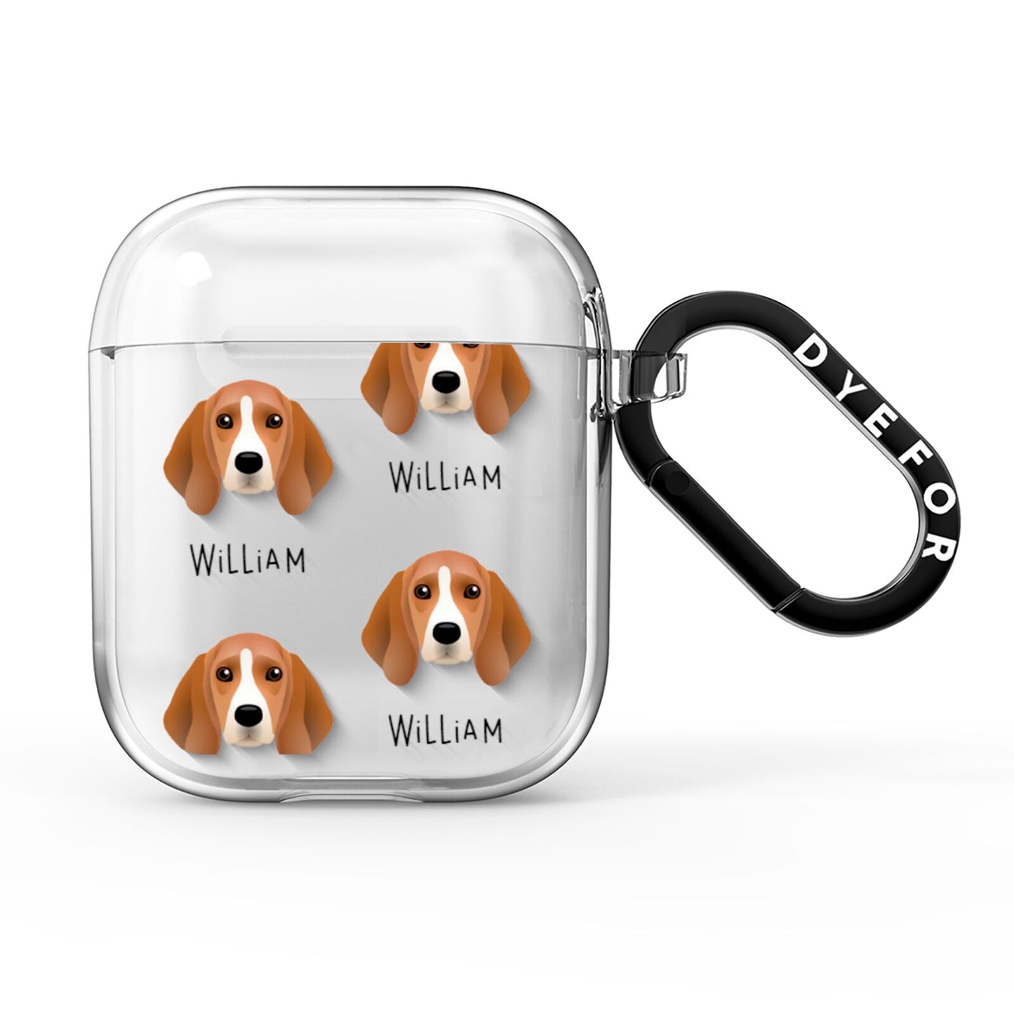 Beagle Icon with Name AirPods Clear Case