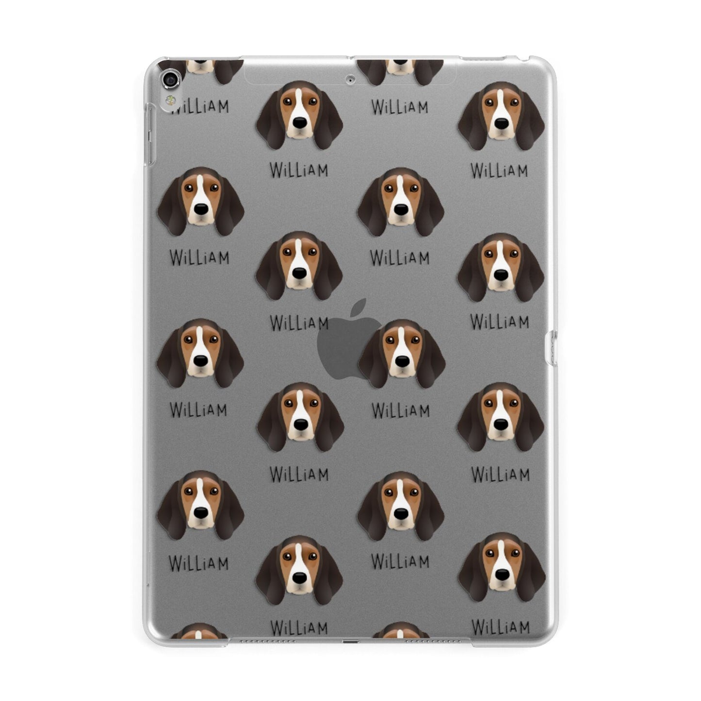 Beagle Icon with Name Apple iPad Silver Case